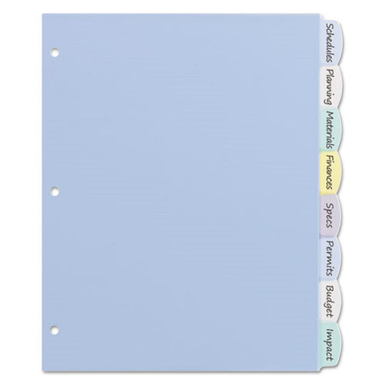 AVERY BIG TAB WRITE & ERASE DURABLE PLASTIC DIVIDERS - 8 MULTICOLOR TABS - 1 SET