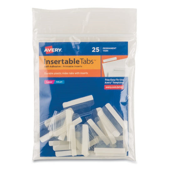 INSERTABLE INDEX TABS W/ RINTABLE INSERTS - CLEAR