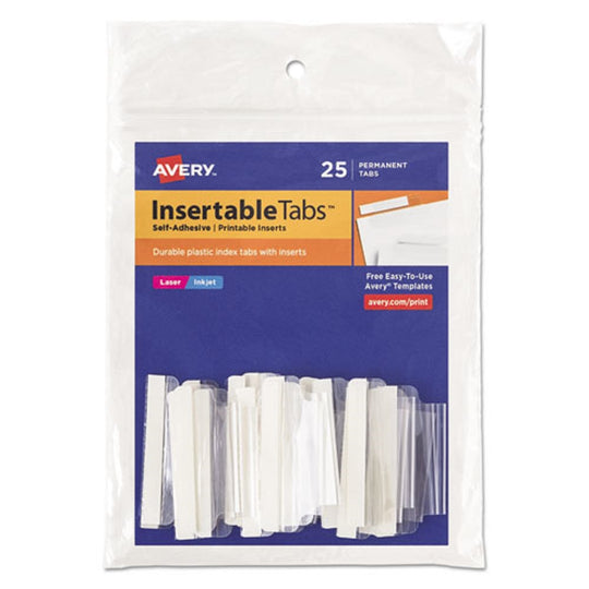 INDEX TABS W/ PRINTABLE INSERTS - CLEAR PLASTIC