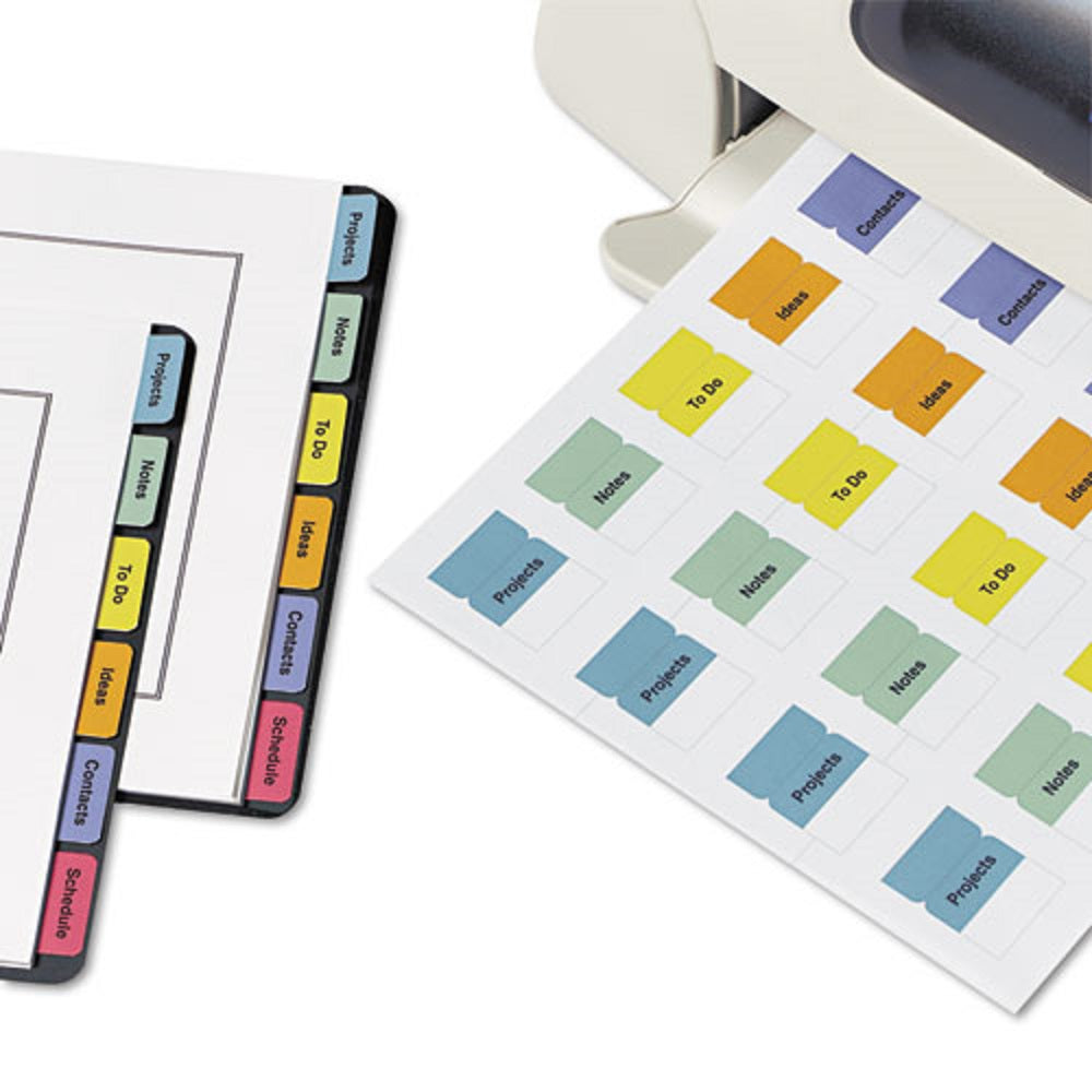 PRINTABLE REPOSITIONABLE TABS W/REPOSITIONABLE ADHESIVE - WHITE