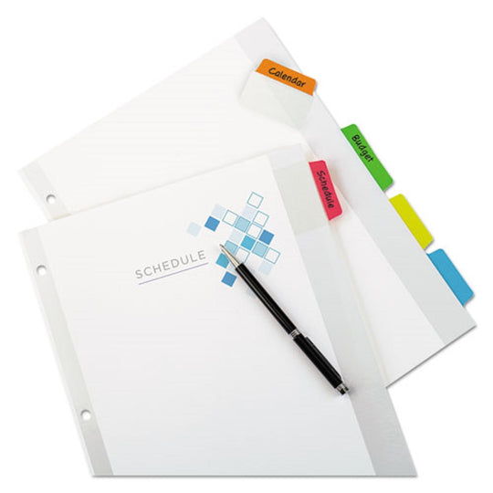 MOVABLE TAB DIVIDERS W/ COLOR TABS, 5 TABS - WHITE