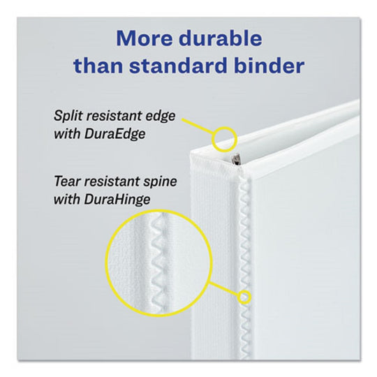 DURABLE VIEW BINDER W/ DURAHINGE AND SLANT RINGS - WHITE