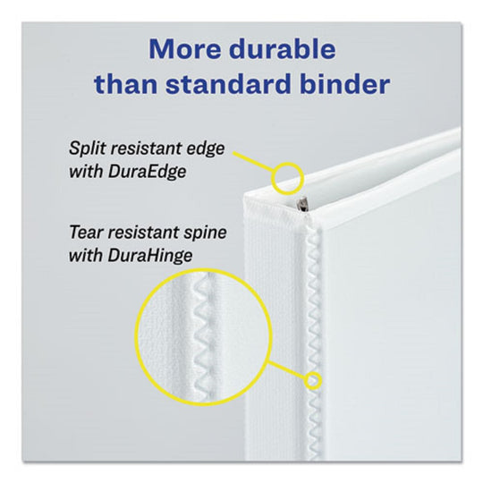 DURABLE VIEW BINDER W/DURAHING & 3"  SLANT RINGS - WHITE