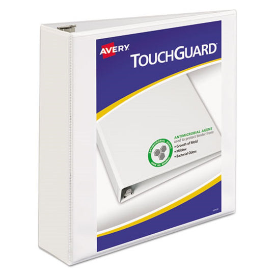 TOUGHGUARD PROTECTION HEAVY DUTY VIEW BINDERS W/ SLANT RINGS - WHITE