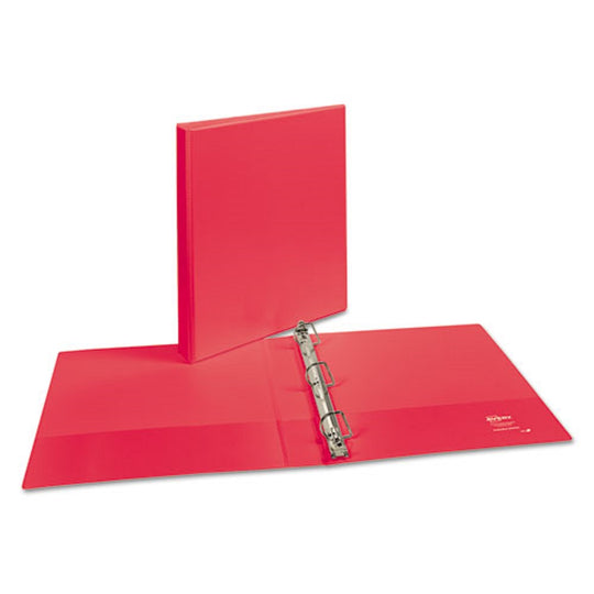 DURABLE VIEW BINDER W/DURAHINGE & SLANT RINGS - CORAL