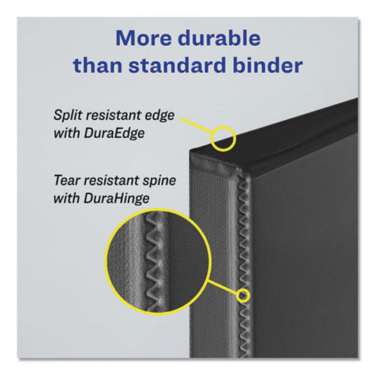 DURABLE VIEW BINDER W/DURAHINGE & SLANT RINGS - CORAL