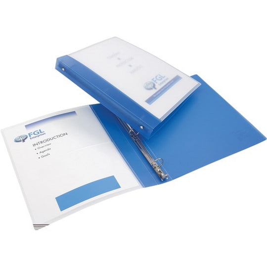 FLEXIBLE VIEW BINDER W/ ROUND RINGS - BLUE