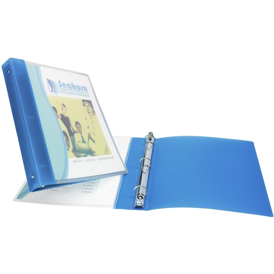 FLEXIBLE VIEW BINDER W/ ROUND RINGS - BLUE