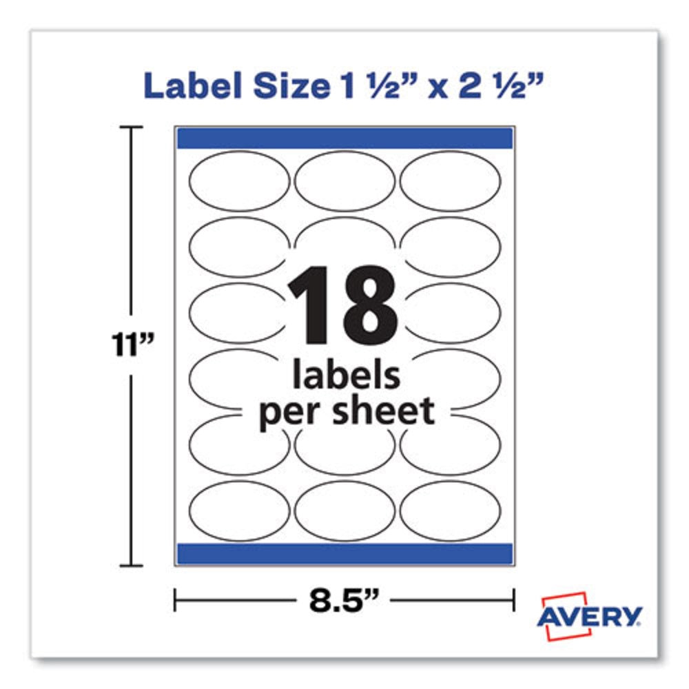 OVAL LABELS W/ SURE FEED AND EASY PEEL - GLOSSY WHITE