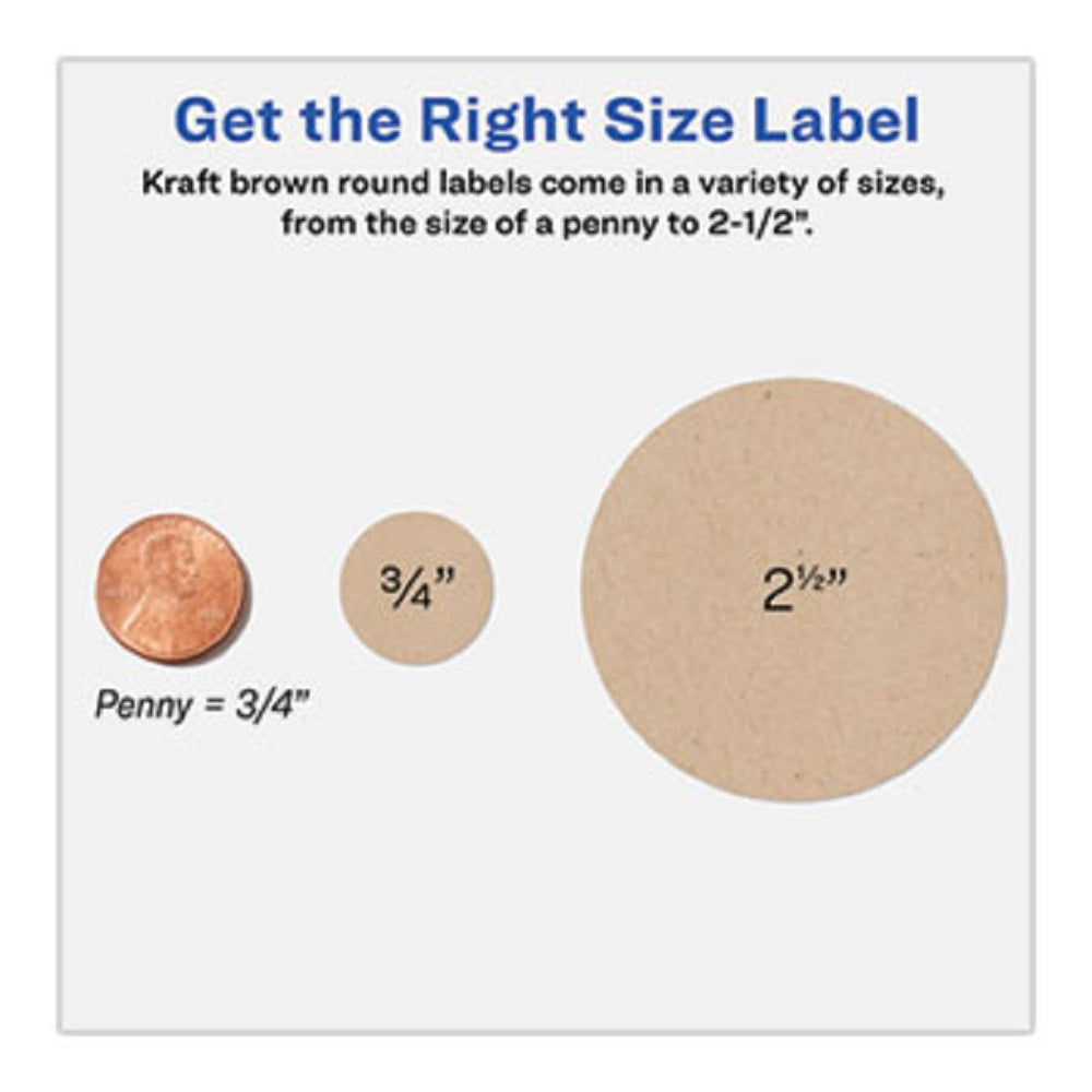 ROUND BROWN KRAFT PRINT-TO-THE-EDGE LABELS - 2.5" DIAMETER