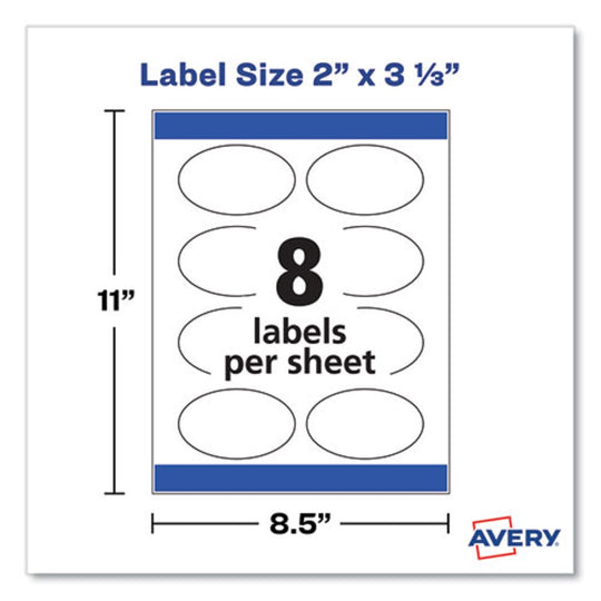 OVAL LABELS W/ SURE FEED AND EASY PEEL - GLOSSY WHITE