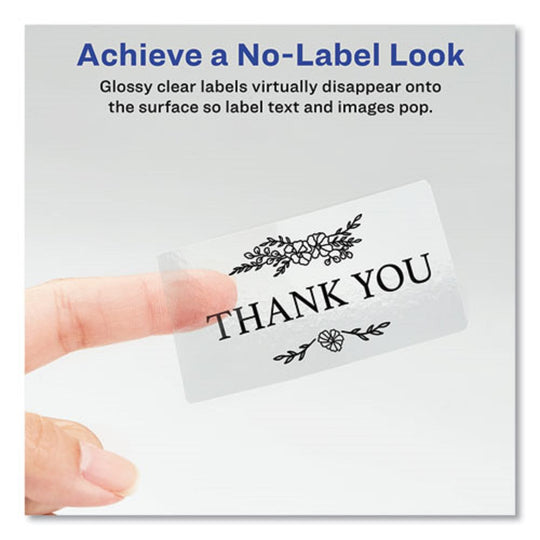 PRINT-TO-THE-EDGE LABELS W/ SURE FEED & EASY PEAL - GLOSSY CLEAR