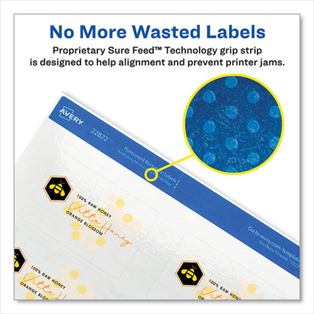 PRINT-TO-THE-EDGE LABELS W/ SURE FEED & EASY PEAL - GLOSSY CLEAR