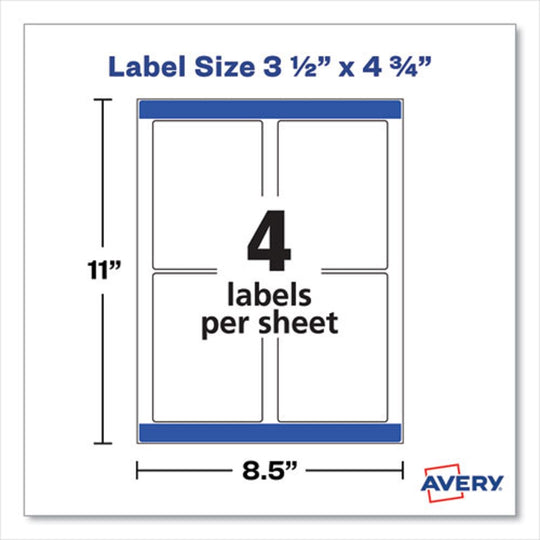 REMOVABLE PRINT-TO-THE-EDGE LABELS W/ SURE FEED TECHNOLOGY - WHITE