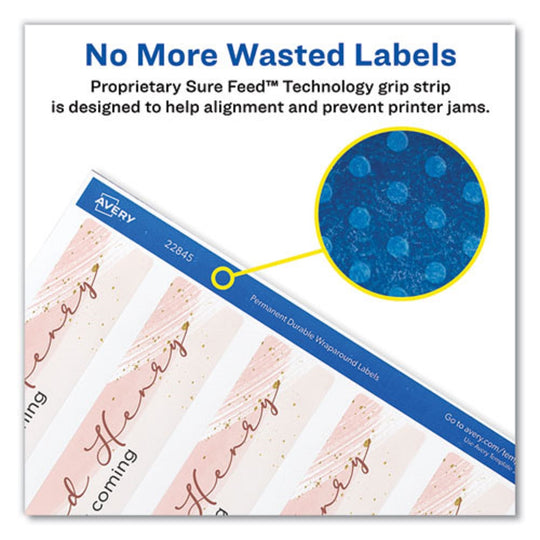 WATER-RESISTANT WRAPAROUND LABELS W/ SURE FEED - WHITE