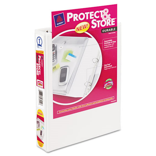 MINI SIZE PROTECT & STORE VIEW BINDER W/ ROUND RINGS - WHITE