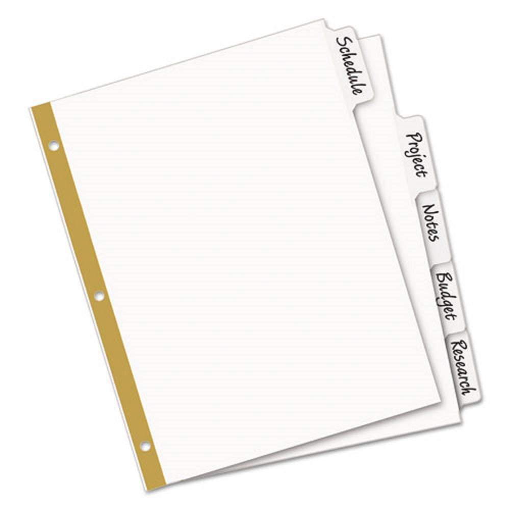 BIG TAB ERASEABLE WRITE-ON DIVIDERS - WHITE