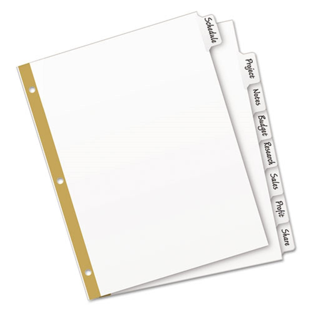 BIG TAB ERASEABLE WRITE-ON DIVIDERS - LETTER - WHITE