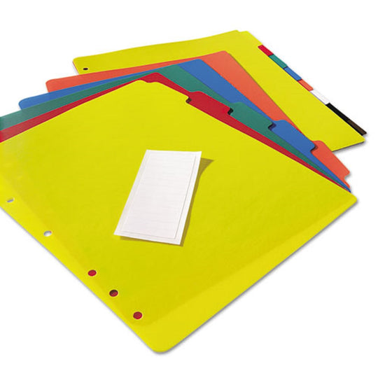 HEAVY DUTY PLASTIC DIVIDERS W/MULTICOLOR TABS - 1/SET