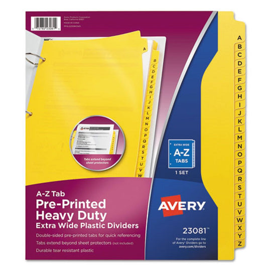 HEAVY-DUTY PALASTIC INDUSTIAL DIVIDERS - A-Z - YELLOW