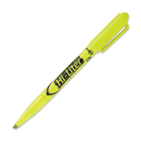 AVERY FLUORESCENT YELLOW INK  - HI-LITER PEN STYLE - CHISEL TIP -1/DOZEN