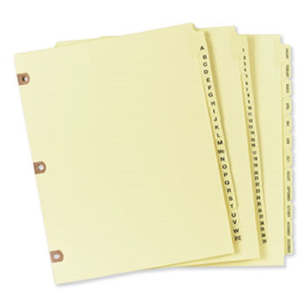 AVERY TAB DIVIDERS w/COPPER REINFORCED HOLES - 12 TAB - LETTER