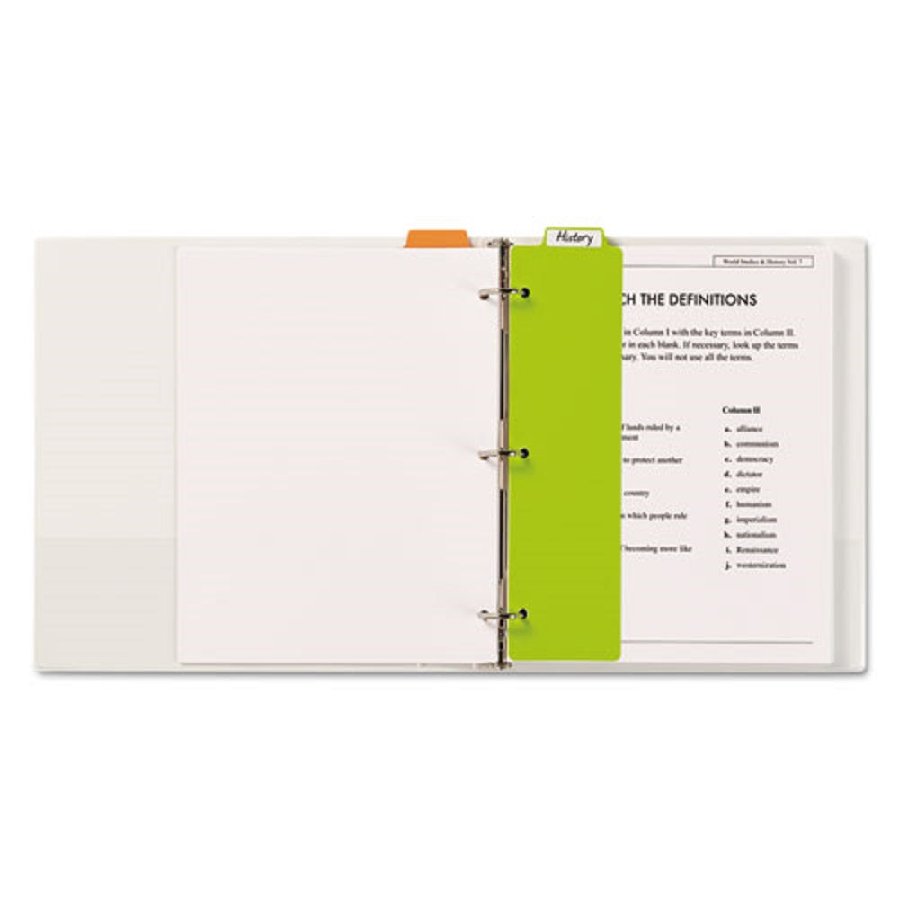 TABBED SNAP-IN BOOKMARK PLASTIC DIVIDERS, 5 TAB - ASSORTED