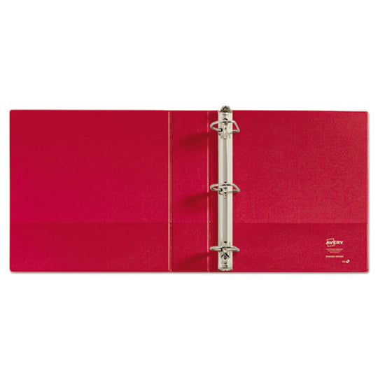 DURABLE NON-VIEW BINDER W/DURAHINGE & SLANT RINGS - RED