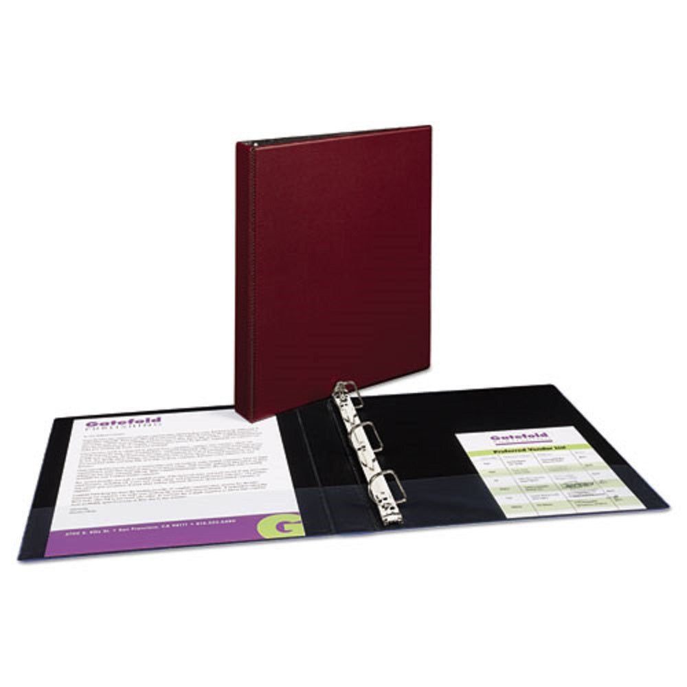 DURABLE NON-VIEW BINDER W/DURAHING & SLANT RINGS - BURGUNDY