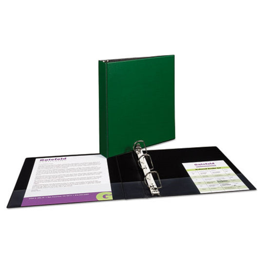 DURABLE NON-VIEW BINDER W/ DURAHINGE & SLANT RINGS - GREEN