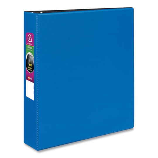 DURABLE NON-VIEW BINDER W/DURAHINGE & SLANT RINGS - BLUE