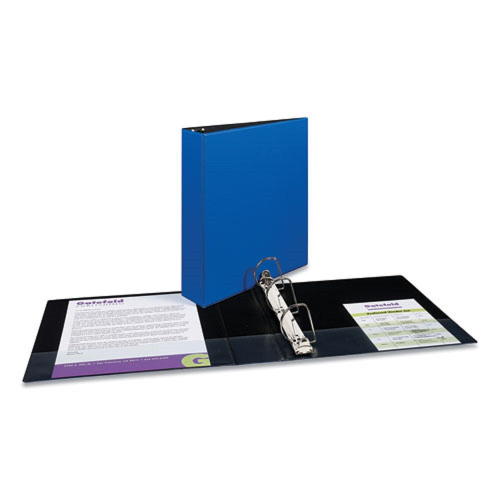 DURABLE NON-VIEW BINDER W/DURAHINGE & SLANT RINGS - BLUE