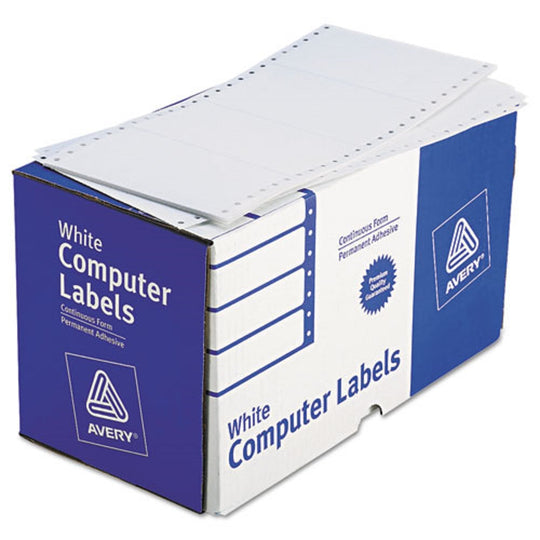 DOT MATRIX PRINTER MAILING LABELS, PIN-FED PRINTERS - WHITE