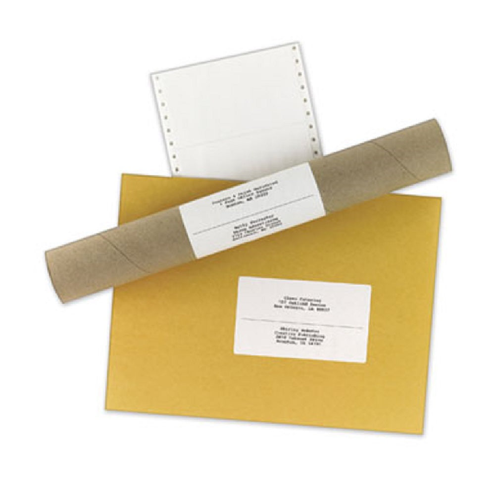 DOT MATRIX PRINTER MAILING LABELS, PIN-FED PRINTERS - WHITE