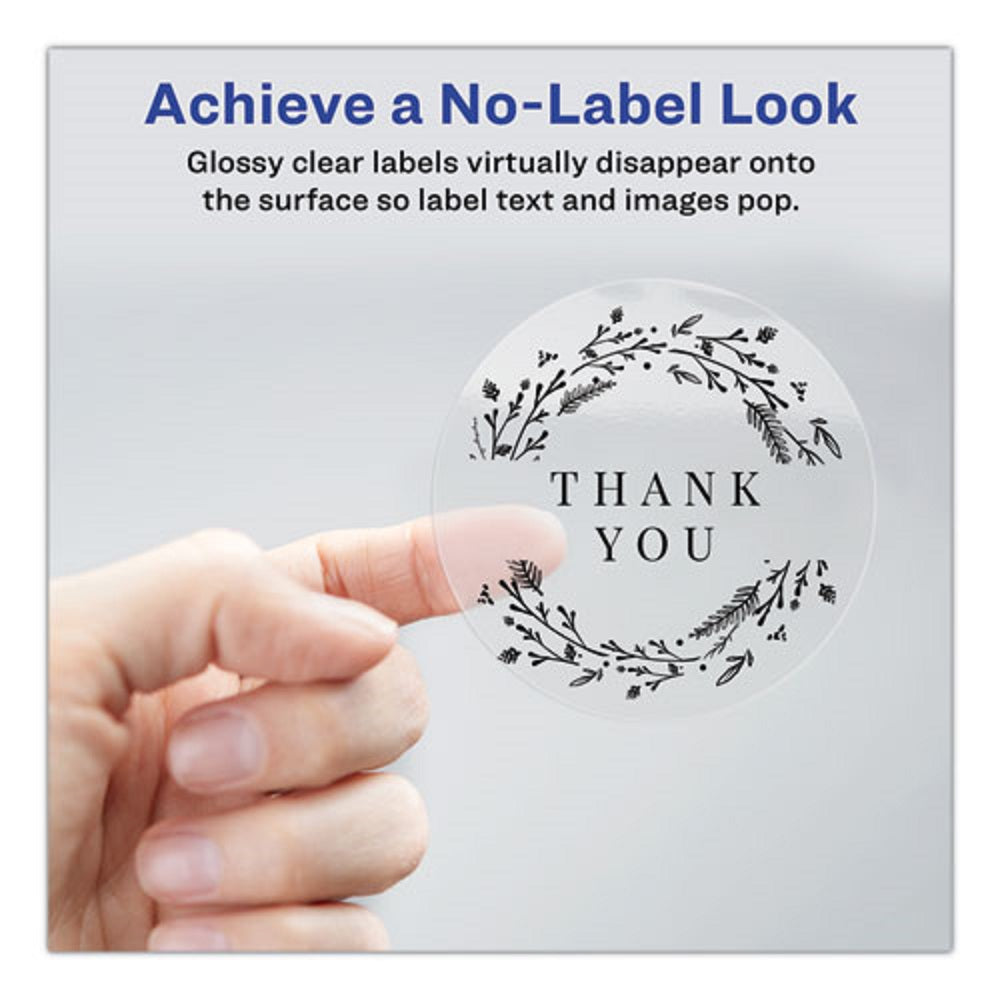 PRINTABLE SELF-ADHESIVE PERMANENT ID LABELS W/ SURE FEED - CLEAR