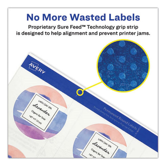 PRINTABLE SELF-ADHESIVE PERMANENT ID LABELS W/ SURE FEED - CLEAR