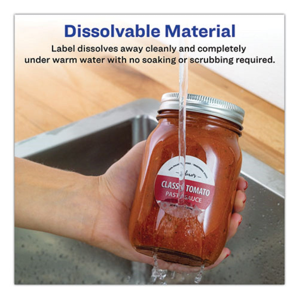 DISSOLVABLE LABELS W/ SURE FEED TECHNOLOGY - WHITE