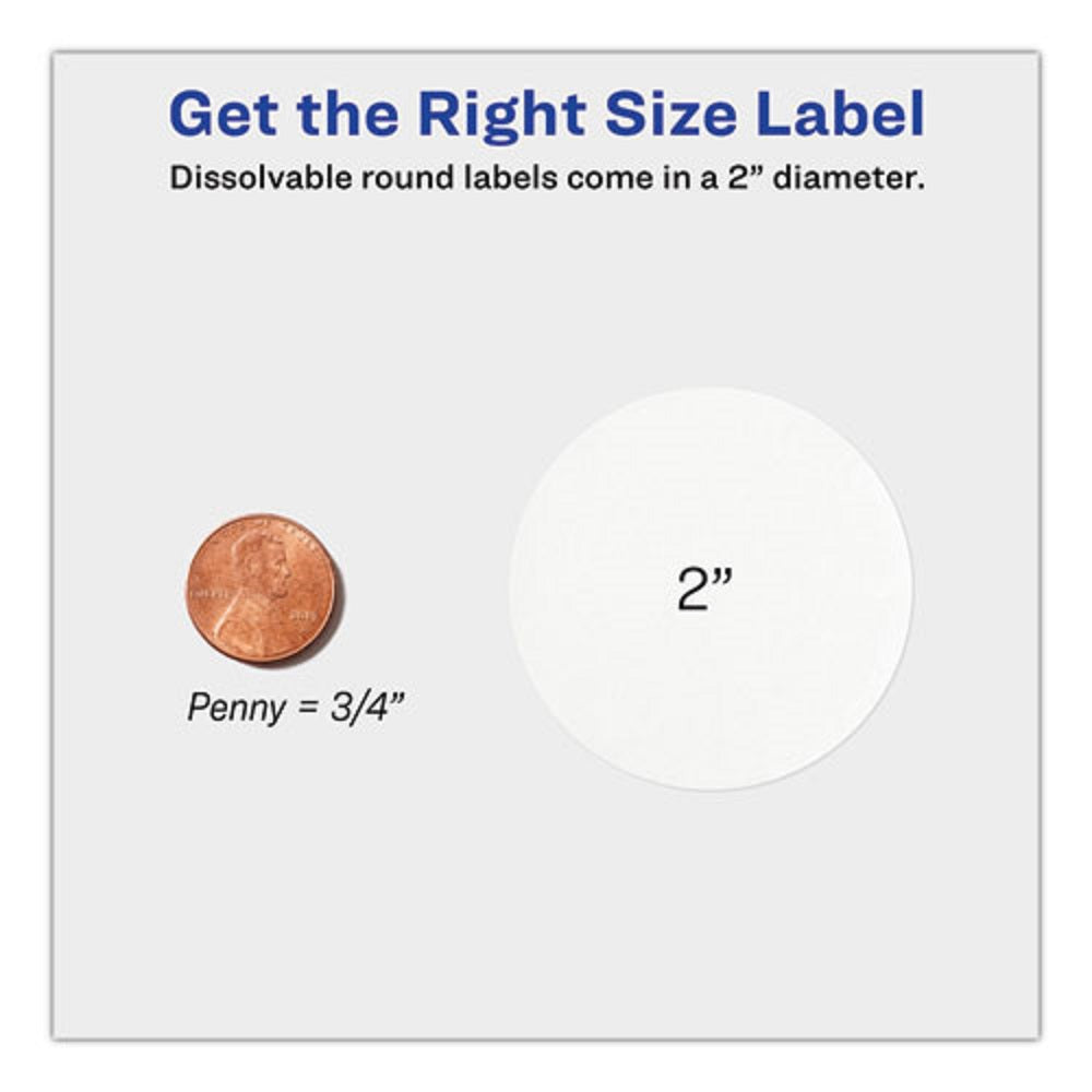 DISSOLVABLE LABELS W/ SURE FEED TECHNOLOGY - WHITE