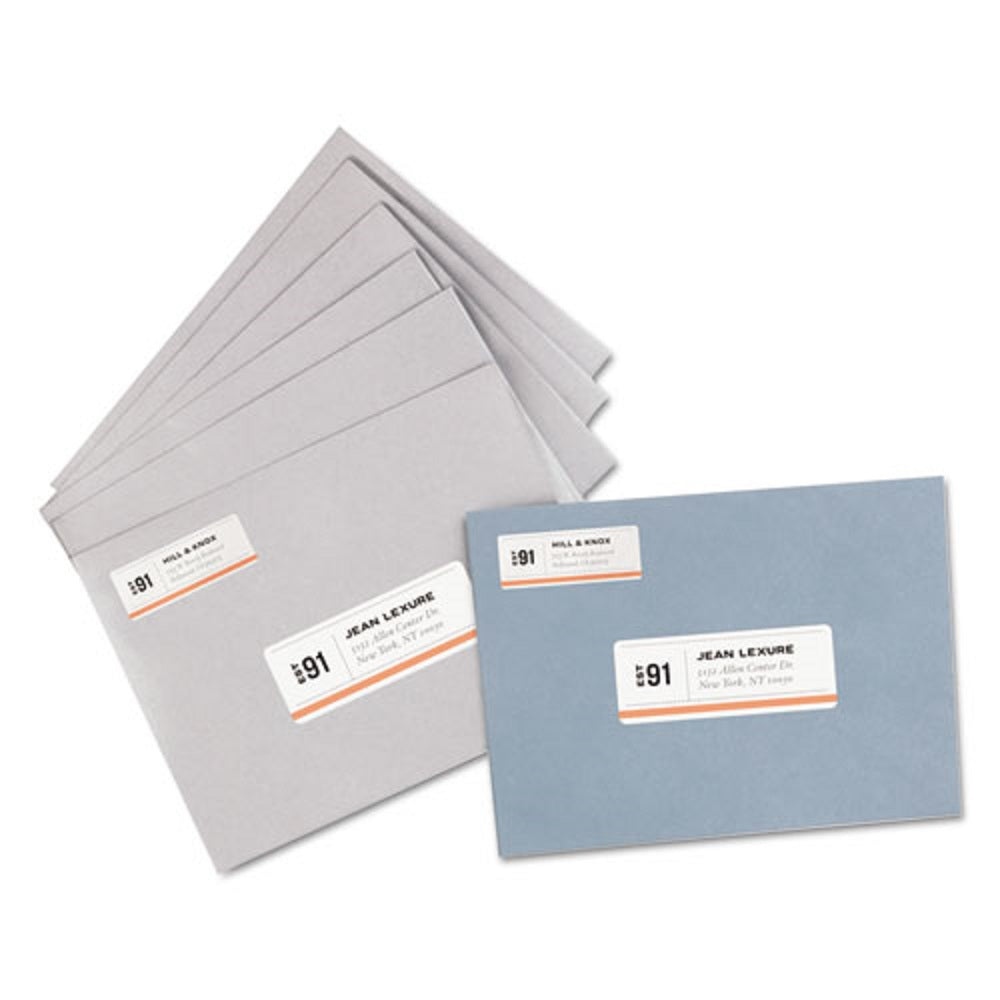 ADDRESS LABELS W/ SURE FEED TECHNOLOGY, LASER PRINTES - WHITE