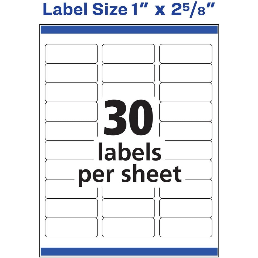 ADDRESS LABELS W/ SURE FEED TECHNOLOGY, LASER PRINTES - WHITE