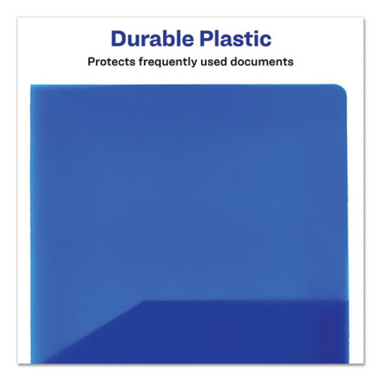 PLASTIC TWO POCKET FOLDER - TRANSLUCENT BLUE