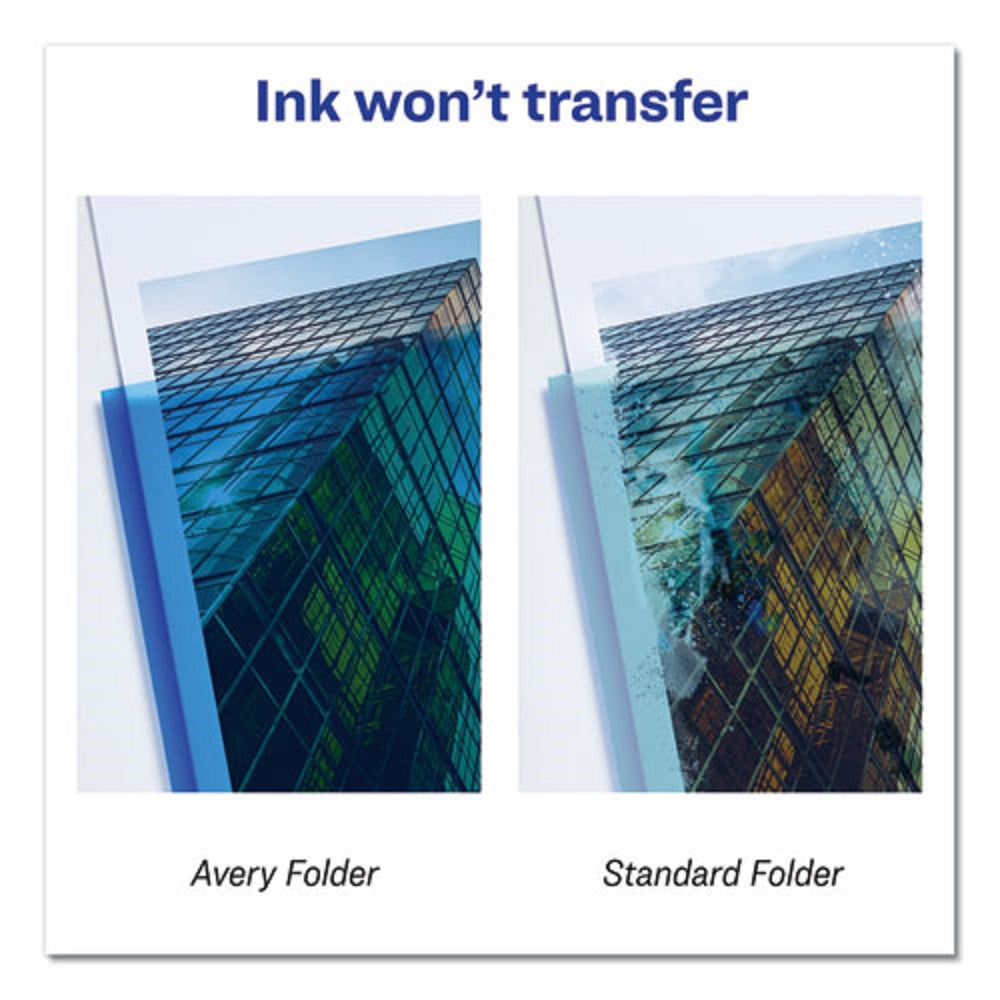 PLASTIC TWO POCKET FOLDER - TRANSLUCENT BLUE