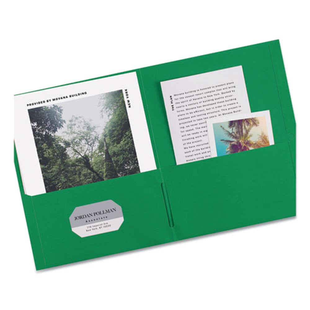 LETTER POCKET FOLDER - 11 x 8.5 - GREEN