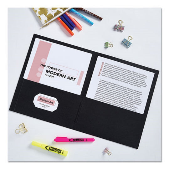 LETTER TWO-POCKET FOLDER - BLACK