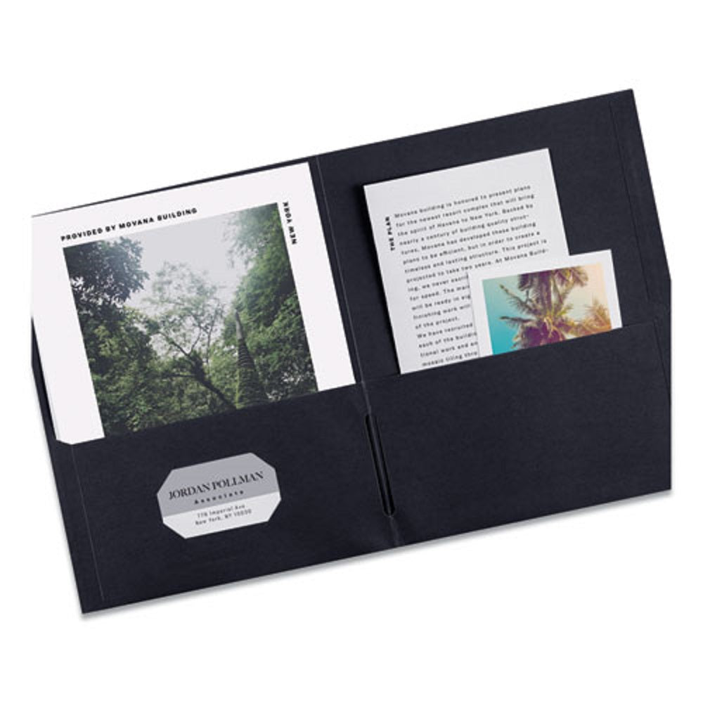 LETTER TWO-POCKET FOLDER - BLACK