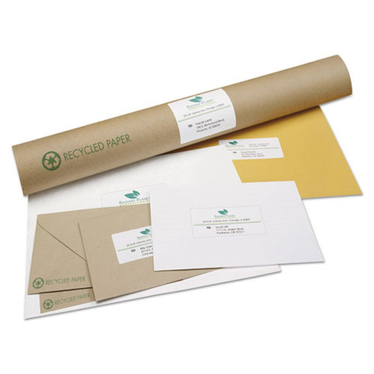 ECOFRIENDLY MAILING LABELS, INKJET/ LASER PRINTERS - WHITE