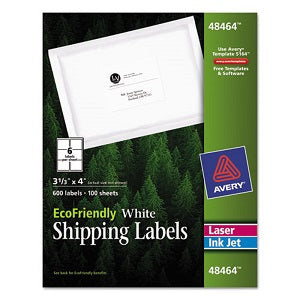 ECOFRIENDLY MAILING LABELS - INKJET/LASER PRINTERS - WHITE