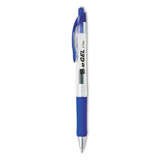 eGEL GEL PEN, RETRACTABLE, MEDIUM - BLUE INK, BLUE BARREL