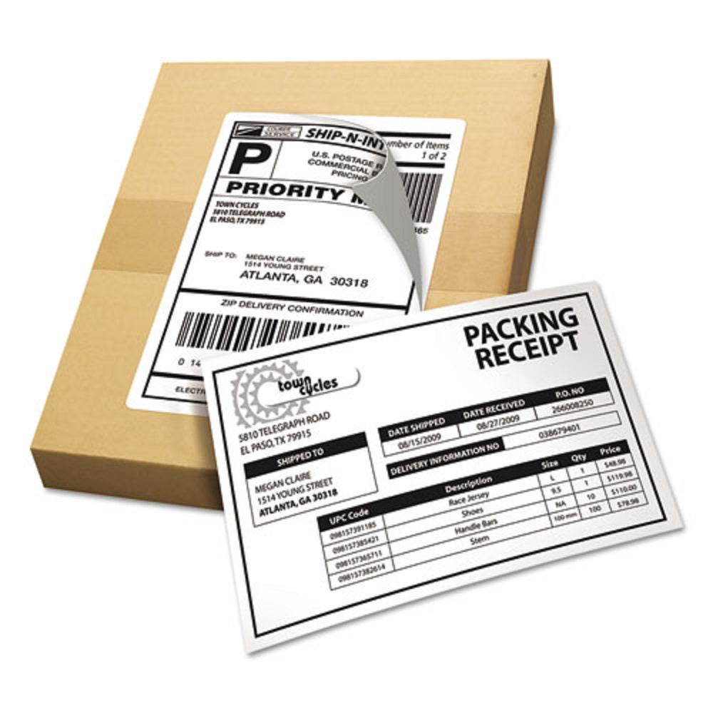 SHIPPING BABELS W/ PAPER RECEIPT & TRUE BLOCK TECHNOLOGY, INKJET/ LASER PRINTERS - WHITE