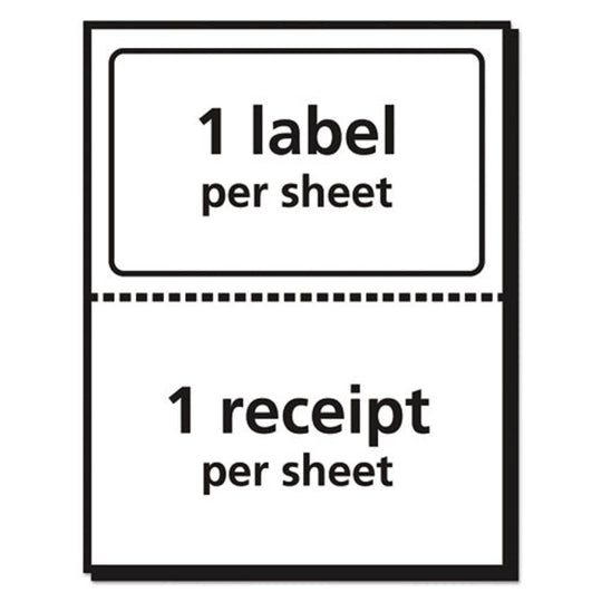 SHIPPING BABELS W/ PAPER RECEIPT & TRUE BLOCK TECHNOLOGY, INKJET/ LASER PRINTERS - WHITE